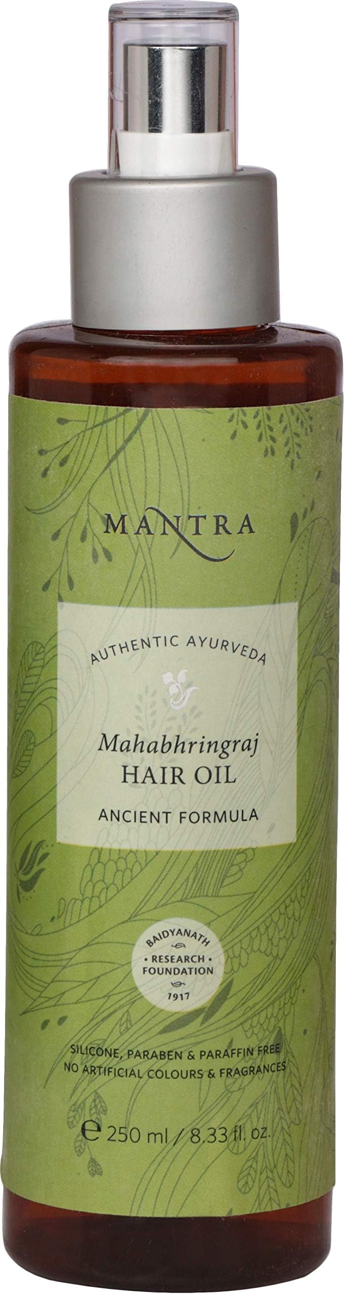 Mantra Authentic Ayurveda Mahabhringraj Hair Oil for Thick Healthy Hair No hemicals, Silicon, Paraben, and Paraffins (250 ml / 8.3 fl oz)