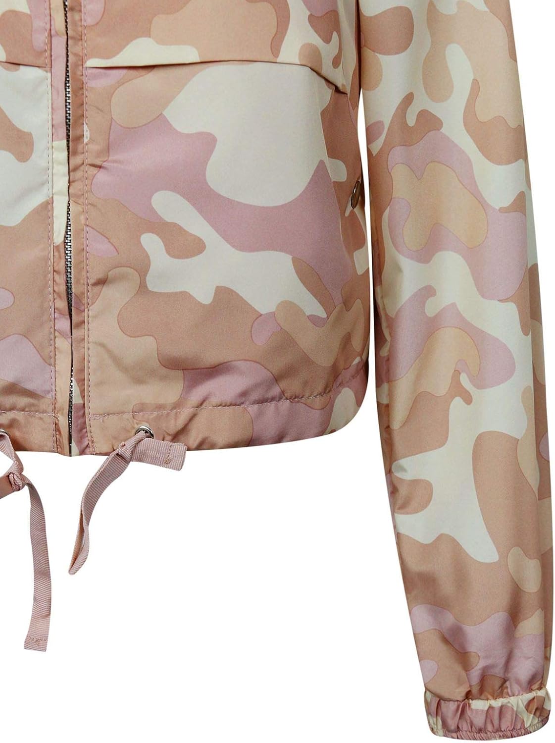 makeitmint Womens Trendy Camouflage Camo Hoodie Zip Up Windbreaker Jacket
