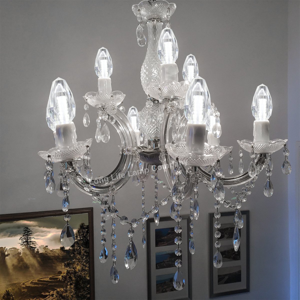 2 x 4W LED Crystal Candle Light Bulb Chandelier Wall Light Candle Lamp