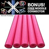 Oodles of Noodles Foam Pool Swim Noodles, 52 inch (5 Pack) - Red