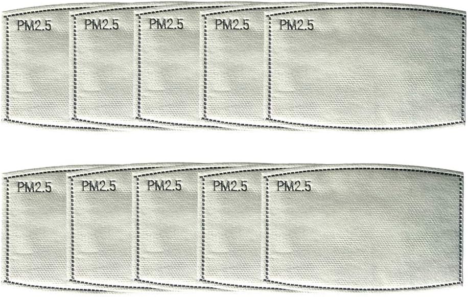 (10 Pack) N99 Anti Pollution Mask Replacement Filters - Military Grade Filtration Technology, 10 PM2.5 Carbon Activated Air Dust and Smoke Filters by Rensal Brothers