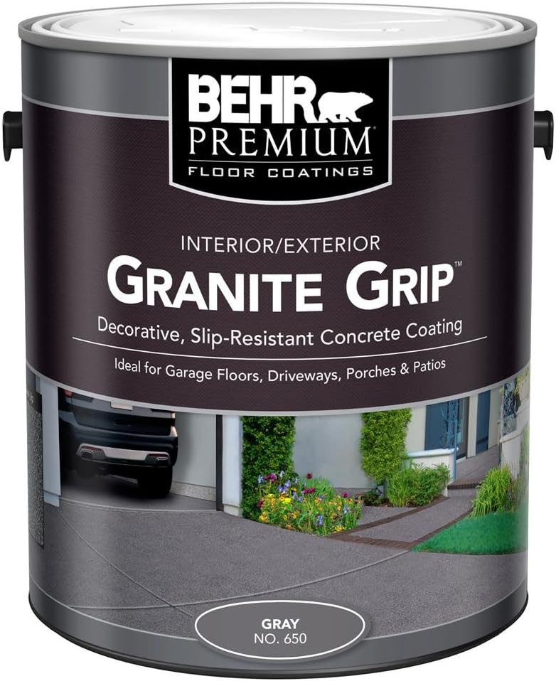Behr 1 Gal 65001 Gray Granite Grip Interior Exterior Concrete