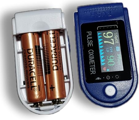 Tamizhanda P-01 Imported Oximeter. 5 month warranty. DURACELL battery inserted inside. Blue Colour