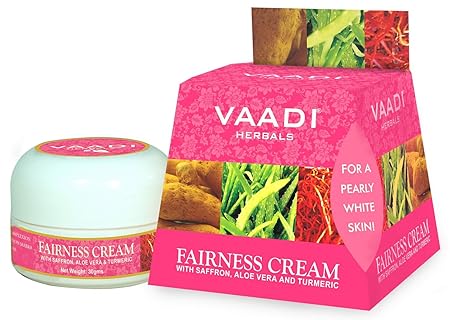 Vaadi Herbals Fairness Cream, Saffron, Aloe Vera and Turmeric Extracts, 30g