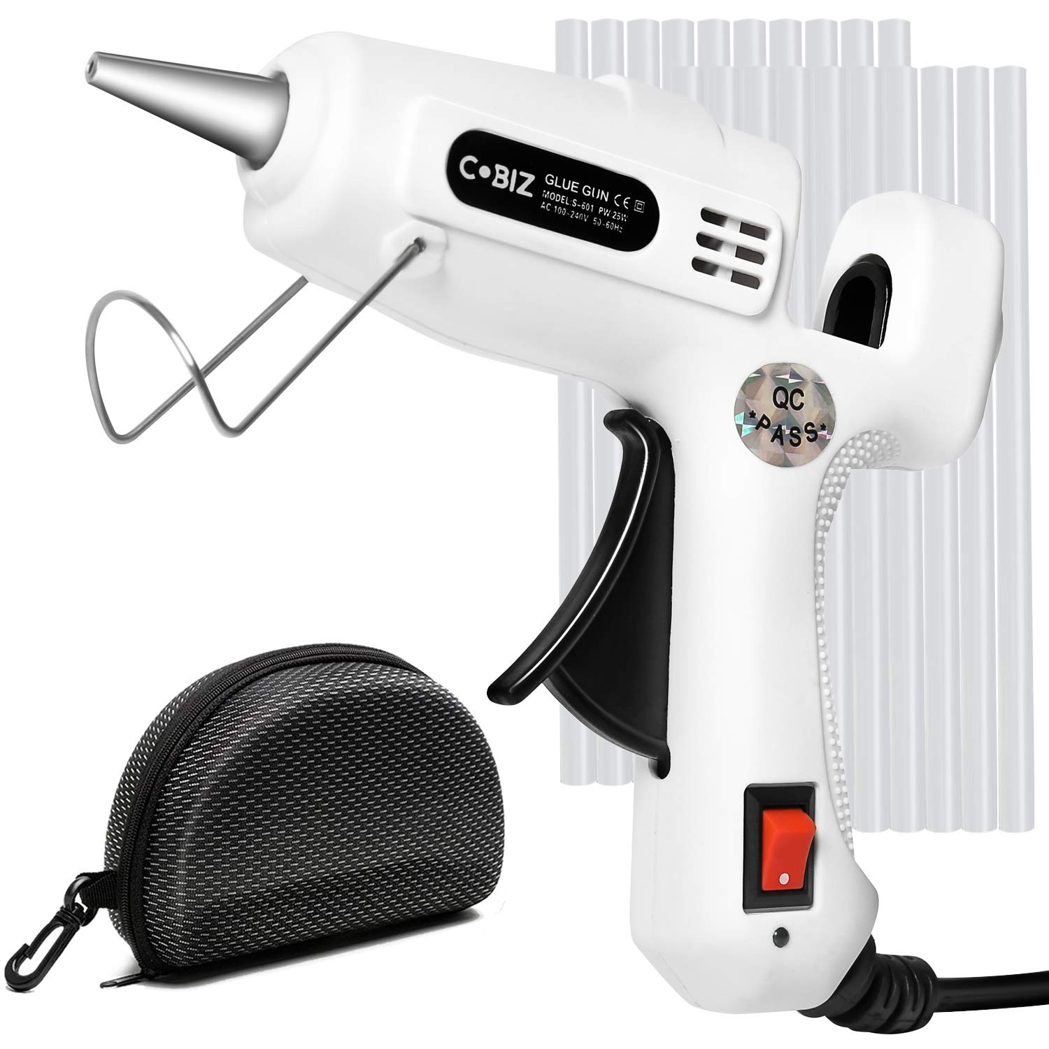 Hot Glue Gun, Cobiz 25W Mini Heating Melt Glue Gun with 20pcs Premium Glue Sticks, Durable Melting Glue Gun Set for School DIY Arts and Crafts Projects, Home Quick Repairs