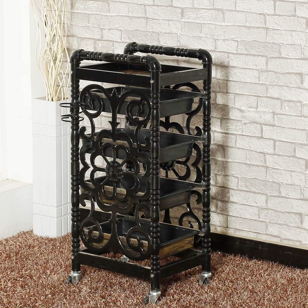 LFC Rolling Cart Beauty Salon Trolley with 4 Drawers One Metal Holder, Rolling Wheels for Stylist Hairdresser, SPA Furniture Hair Styling Station Coloring Storage Cart: Home & Kitchen