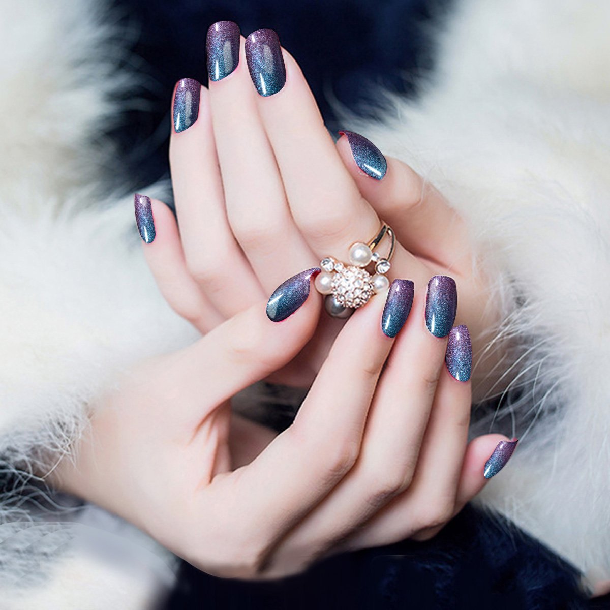 6 Pcs Soak Off Gel Nail Polish Set, Saviland Phantom Chameleon Gel Glitter Sparkly Polish UV LED Nail Art Kit 10ml