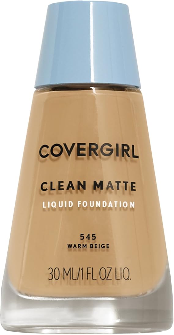 CoverGirl Clean Oil Control Liquid Makeup, Warm Beige 545, 30ml Bottles