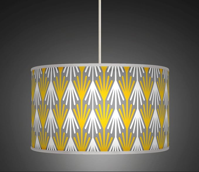 40 Cm 406 Cm Jaune Moutarde Gris Blanc Rétro Géométrique