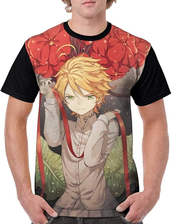 Amazon 約束のネバーランドメンズ人気ポリエステル半袖シャツアニメtシャツ Tシャツ カットソー 通販