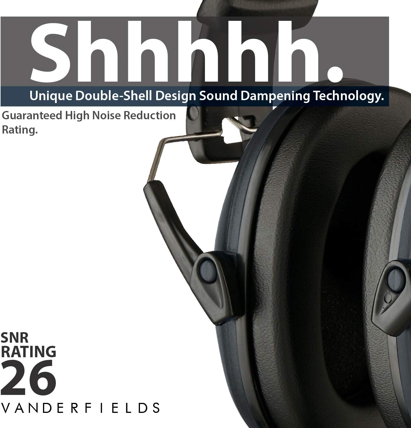 Ear Protection for Shooting – Compact Foldable Portable Hearing Protection Safety Earmuffs for Blocking Sound Reduction – Perfect for Hunting Range Studying Lawn Mowing – Men Women Adults Iron Gray - - 