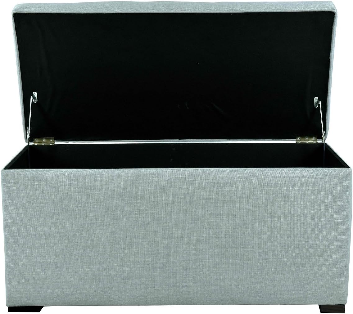 MJL Furniture Designs Angela Collection Button Tufted Upholstered Lift Top Medium Sized Bedroom Chest Storage Trunk, HJM100 Series, Sea Mist: Furniture & Decor
