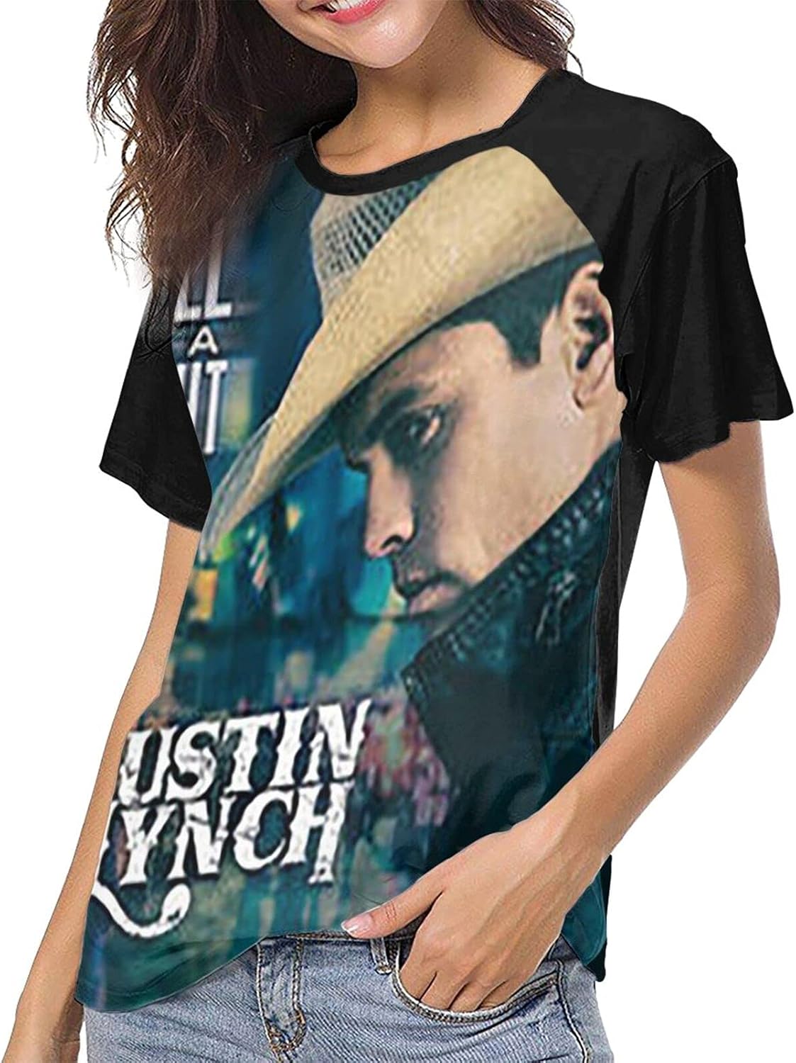 buguniaoer Dustin Lynch TShirts Women's Short Sleeve Baseball Tees