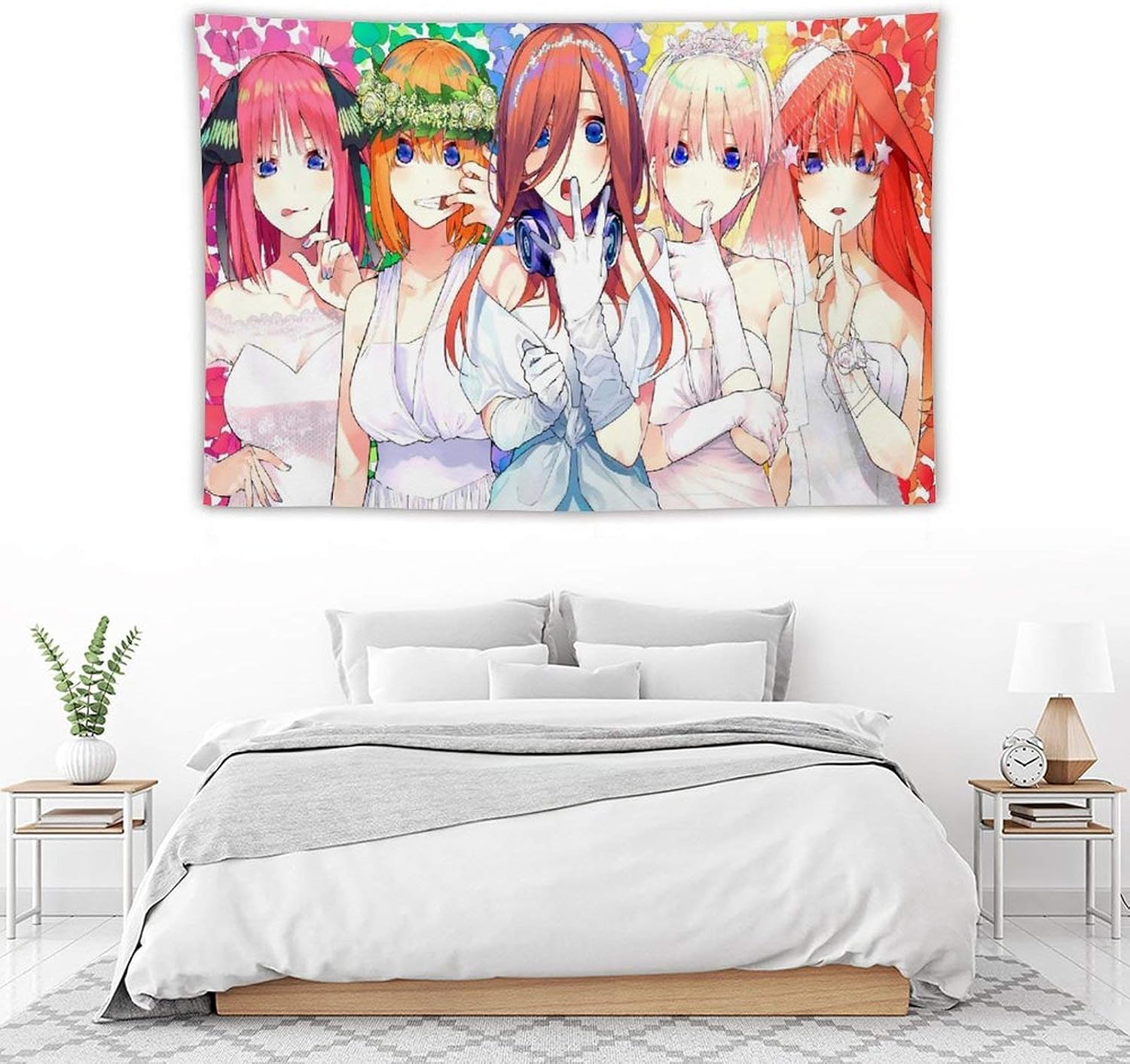 Amazon Co Jp 五等分の花嫁タペストリーアニメ インテリア おしゃれ壁掛け 部屋 ファブリック装飾品 個性ギフト 部屋 壁アート 誕生日プレゼント おしゃれ アニメ 萌え かわいい多機能 グッズ ホーム キッチン