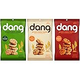 Dang Sticky-Rice Chips 3 Flavor Variety Bundle, (1) Each: Coconut Crunch, Original, and Sriracha Spice, 3.5 Ounces