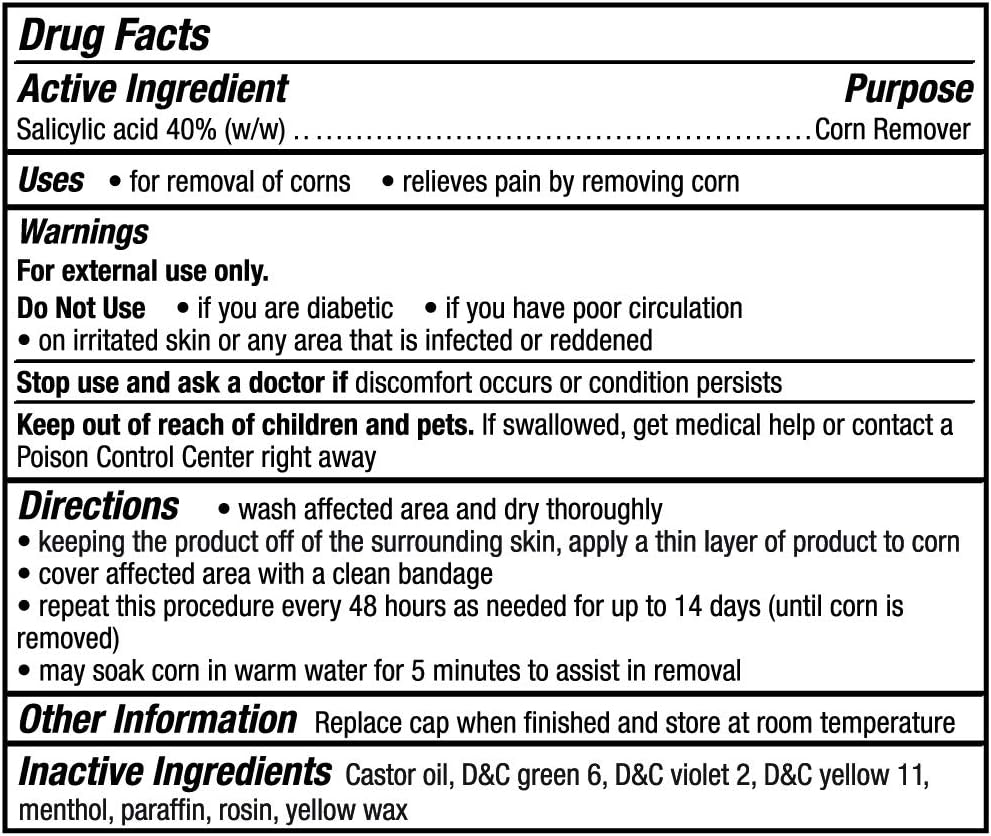 CornStick Maximum Strength Salicylic Acid Solid-Stick Corn and Callus Remover 0.2 Oz (1 Count): Health & Personal Care