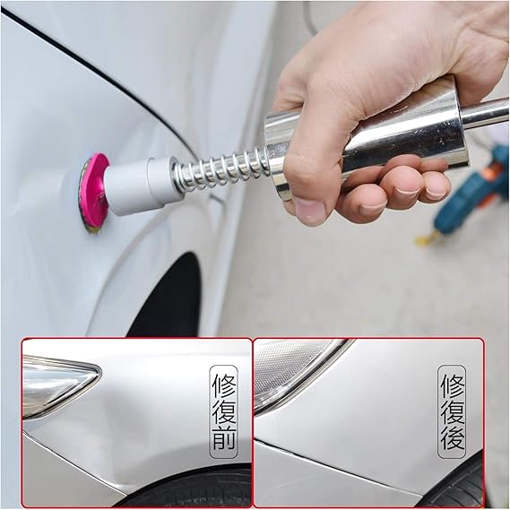 Amazon Toppdrtool 車修理 Tバー 車修復工具 車凹み修理 車凹み直し デントリペアツール スライドハンマー Diy用品 引き抜き工具 凹み吸盤10本セット ボディ フェンダー補修ツール 車 バイク