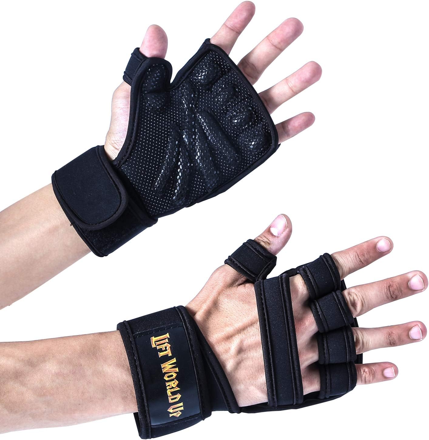 Numyton Weight Lifting Gloves, Gym Gloves Workout Wrist Support, Breathable Palm Protection, Pull up, Cross Training, Bodybuilding, Exercise - Men & Women, L