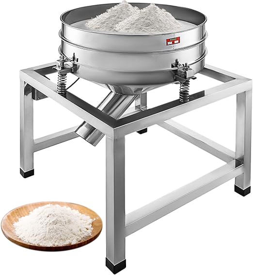 Happibuy Automatic Powder Sifter Shaker Machine 110V 300W Flour Sieve Machine Stainless Steel 2