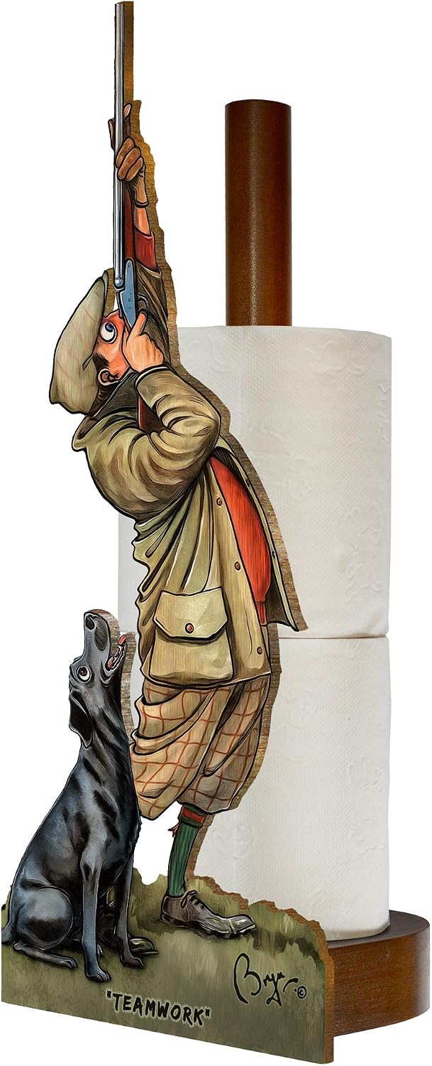 Looprints Fun Toilet Roll Storage & Kitchen Towel Holder Wooden Stand, Teamwork, Various Sizes - Image 5