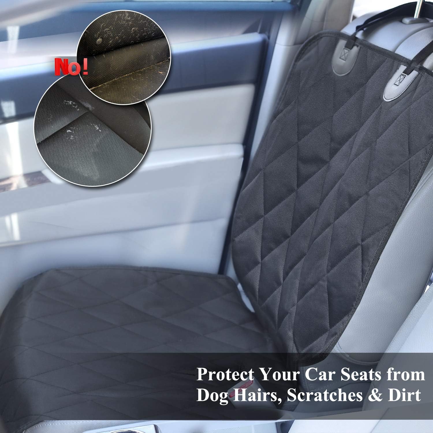 VIVAGLORY Front Car Seat Cover for Dog Seatflex Dog Seat Protector Car Cover for Pet Front Single Bucket Captain Chair Protector - Image 3