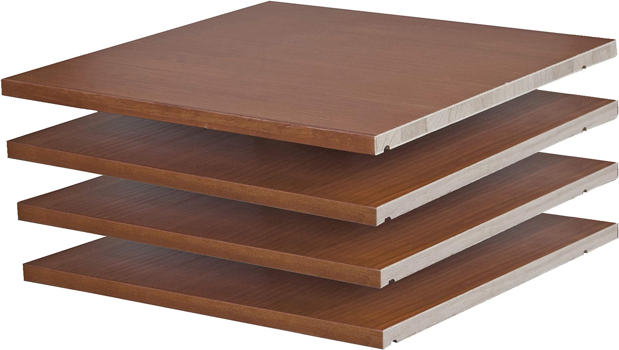 Palace Imports100% Solid Wood Set of 4 Small Shelves for Regal, Family Wardrobe ONLY, Mocha, 16 Metal Pins Included