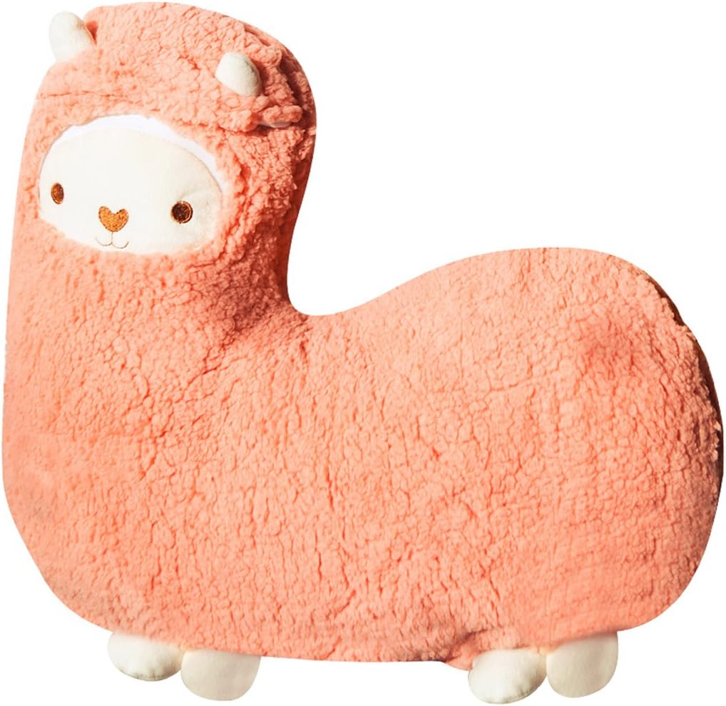 Llama Alpaca Hug Plush Pillow,Cute Alpaca Stuffed Animal Toy Aromatherapy Llama Decor Doll Gifts for Women and Kids (Pink)