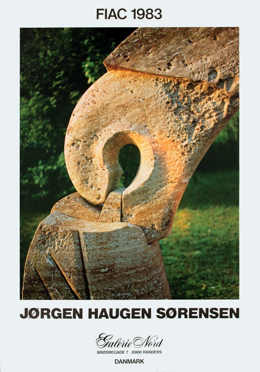 JORGEN HAUGEN SORENSEN FIAC 28" x 19.5" Poster 1983 Brown, Green