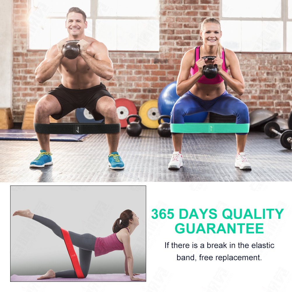 FUUNSOO Resistance Bands – 3 Pack Non-slip Elastic Grippy Exercise Band – Hip Band Circle with Elastic for Women Men Hip Work Out or Physical Therapy (Pink/Red/Black)