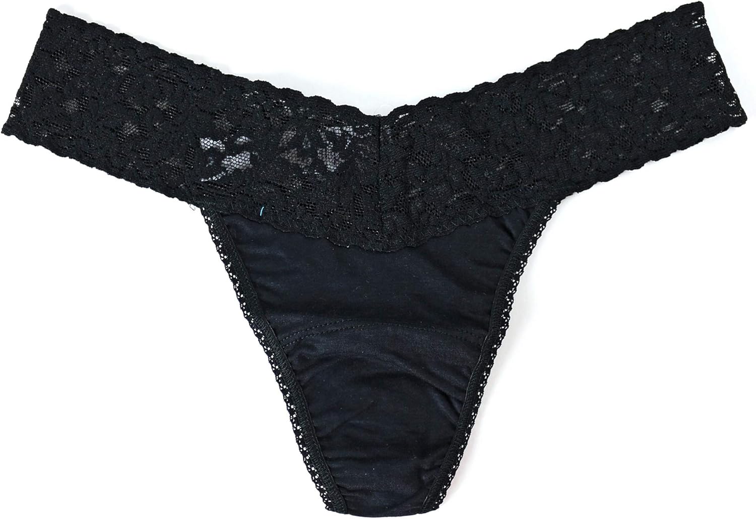 hanky panky, Low Rise Cotton Thong 3 Pack, Black, White, Chai, One Size (2-12): Thong Underwear: Clothing