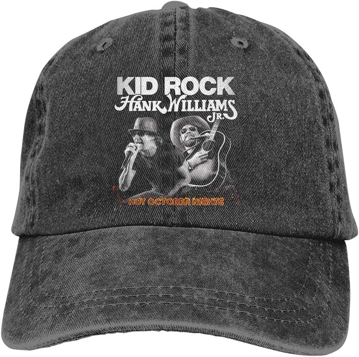 Kid Rock Hank Williams Jr Denim Hat Retro Fashion Can Adjust Denim Cap