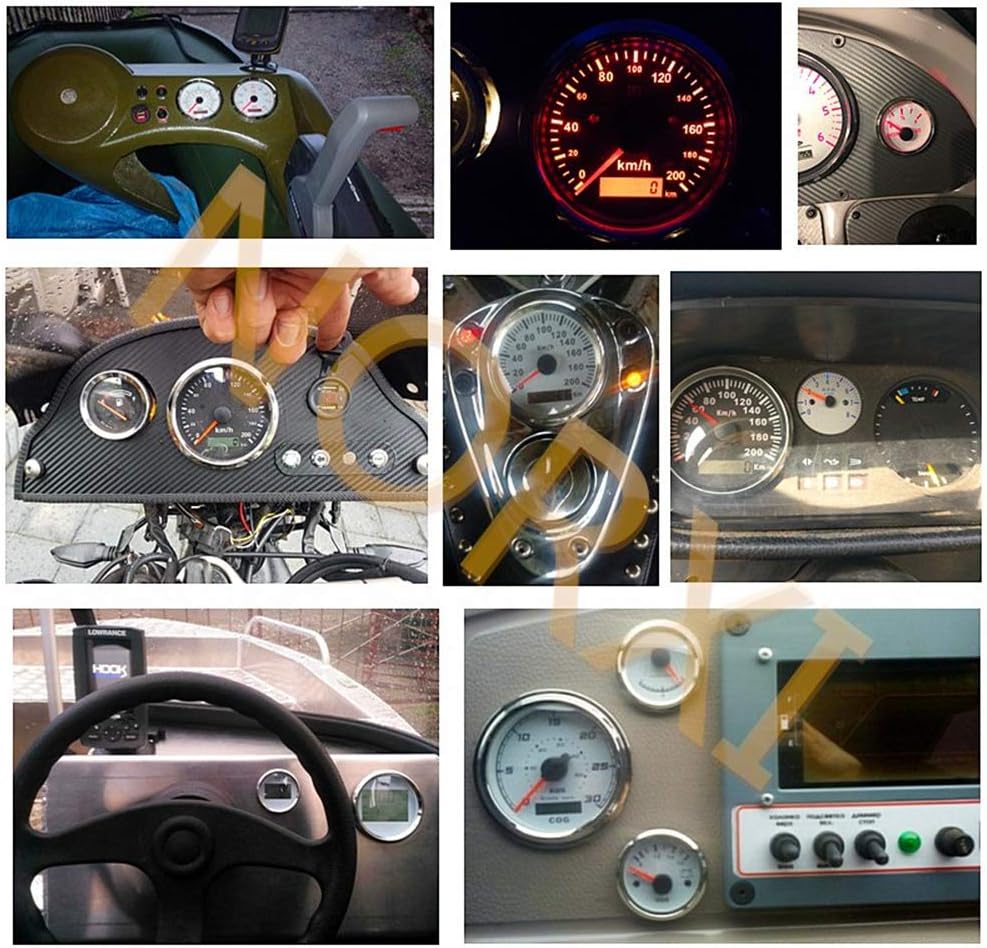 Amazon 防水gpsスピードメーター 走行距離計 デジタル ポインター表示ゲージ 0km H 車用 オートバイ トラクター トラック ボート 船舶 ヨット オフロード車 レッドバックライト 85mm 9 32v ブラックシルバー スピードメーター 車 バイク