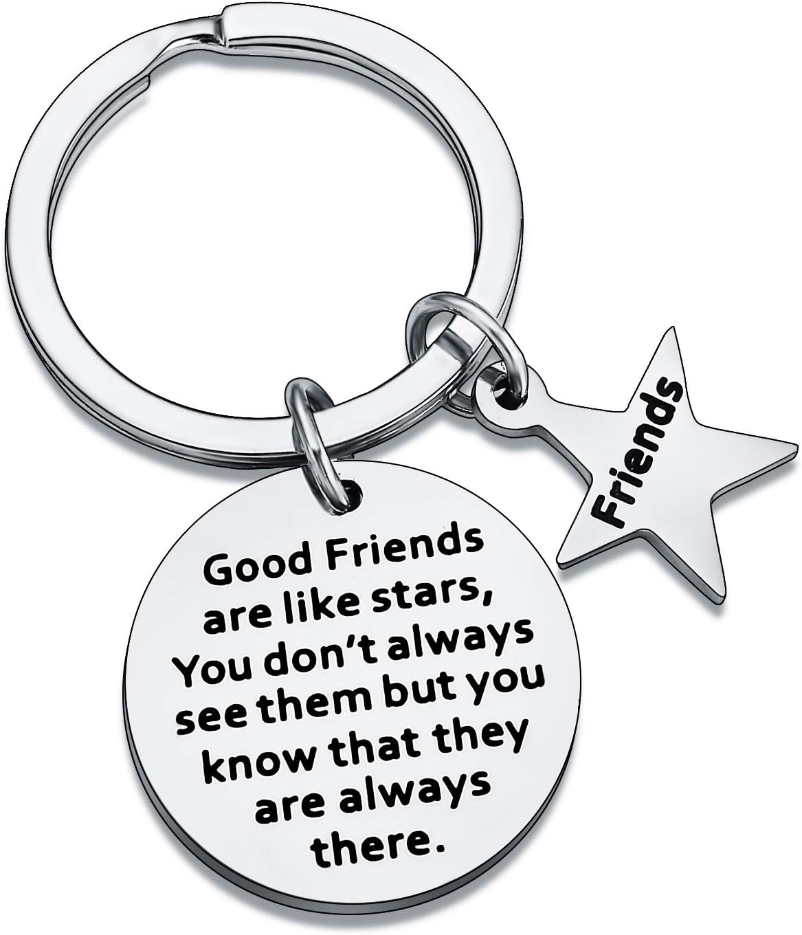 BESPMOSP Best Friends Keychain Good Friend Are Like Stars Keyring Friendship Gifts Birthday Gift Graduation Keychain (Style 2)