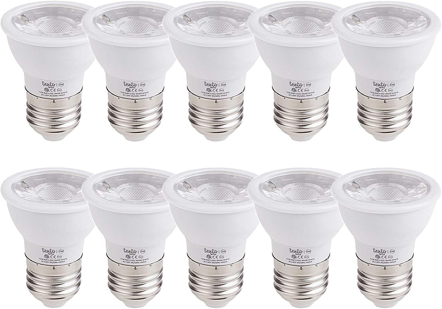 Dimmable LED Par16 Light Bulbs Daylight White Color 5000k 10 Pieces