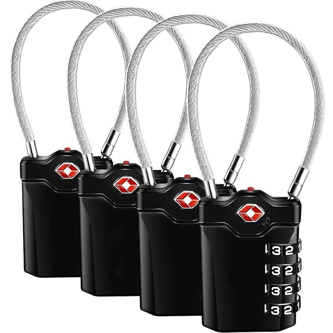 TSA Luggage Locks Zinc Alloy TSA Suitcase Locks with Flexible Steel