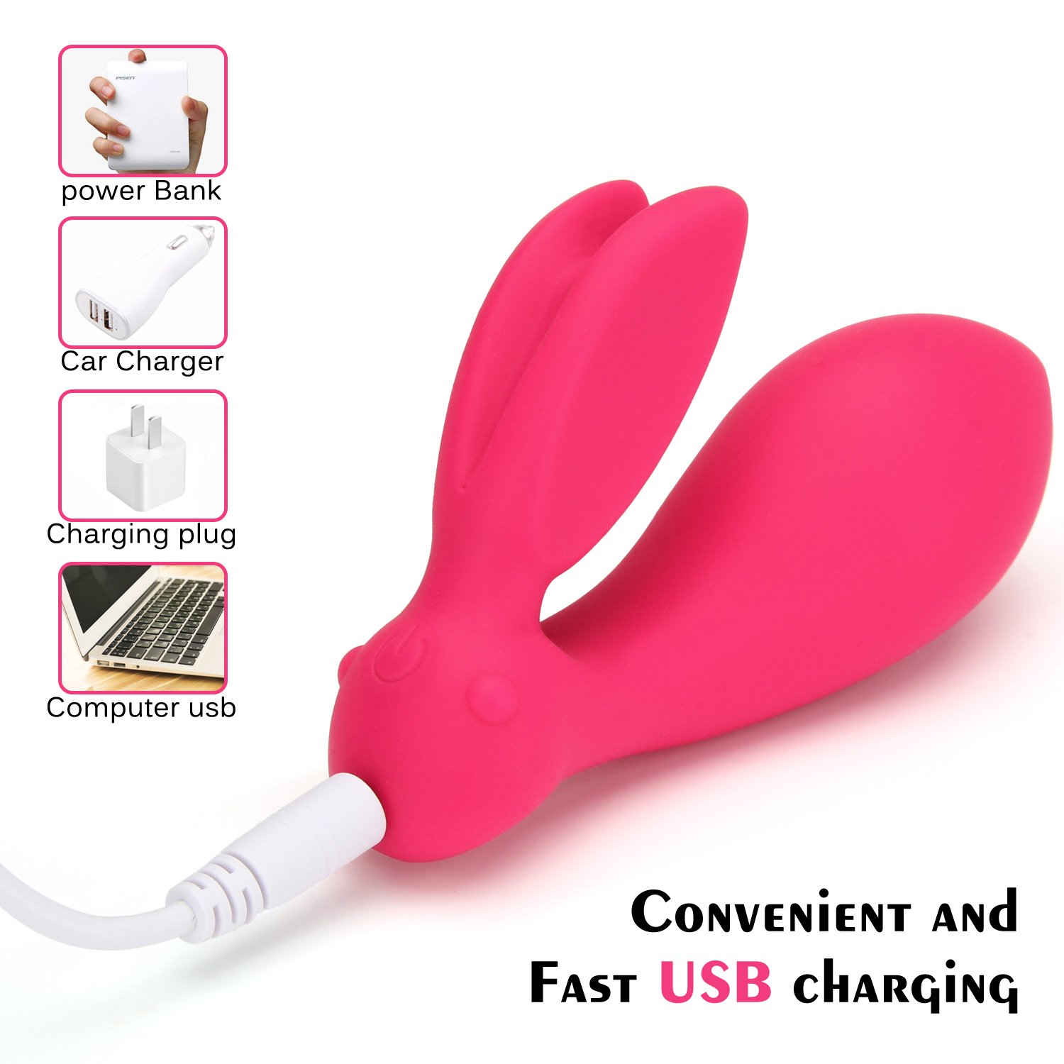 SOCU Rabbit Vibrating Vibrator, 30 Patterns Vibration Remote Control Silicone Waterproof Vibrator, Women Gift for Beginners & Advanced