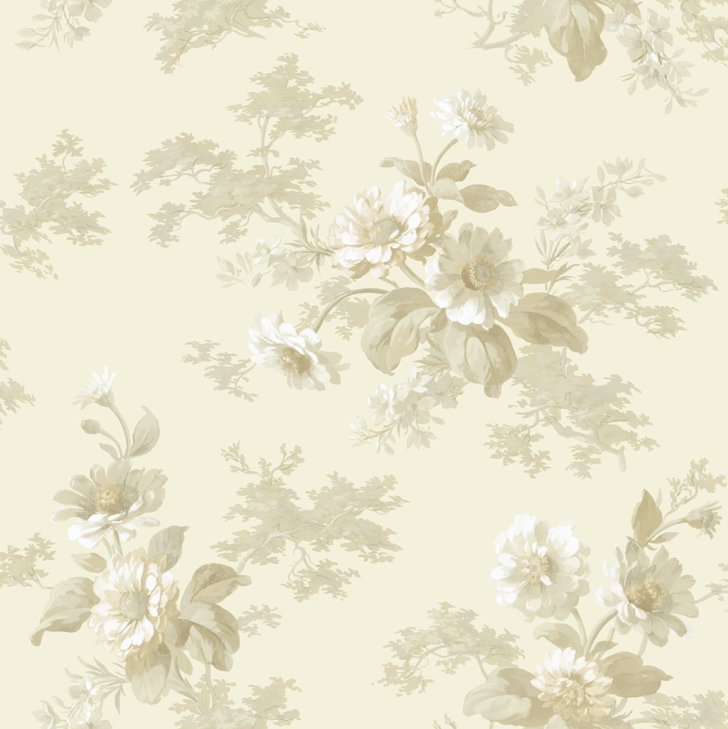 Chesapeake AL13695 Julie Floral Bouquet Wallpaper, Light Yellow