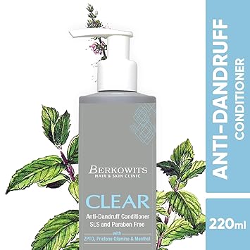 BERKOWITS HAIR & SKIN CLINICS Hair Loss No Paraben Mineral Silicone Clear Anti Dandruff Conditioner (220 ml)