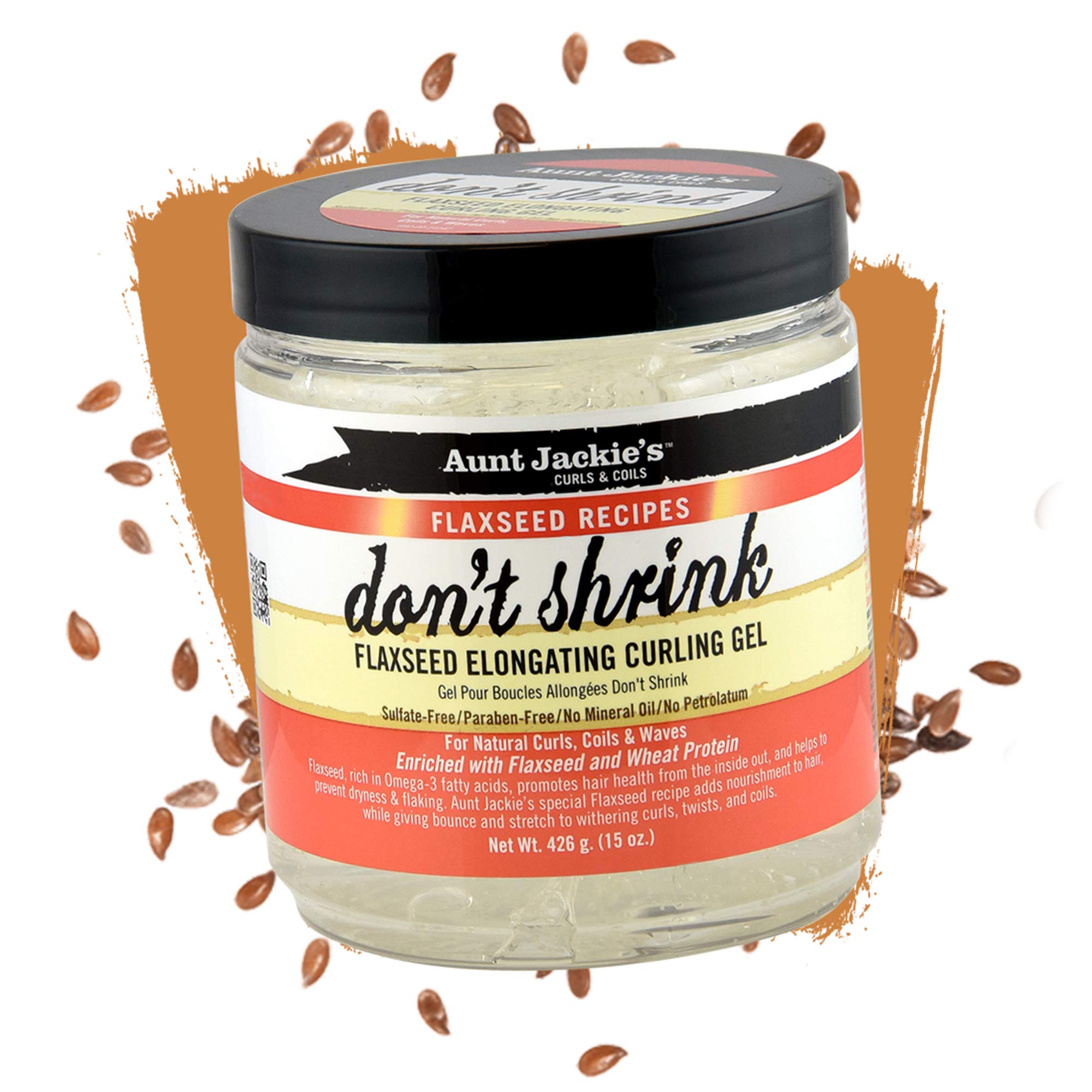 Aunt Jackie's Flaxseed Recipes Don't Shrink Elongating Hair Curling Gel for Natural Curls, Coils