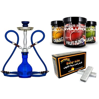 Buy 17 2 Hose Blue Hookah Set Nargila Pipe 1 Hard Hookah Case 1 Box Of Hydro Shisha Flavor 10 Instant Charcoals Hose Tongs All Rubber Garments Online In Thailand B004nf4vps