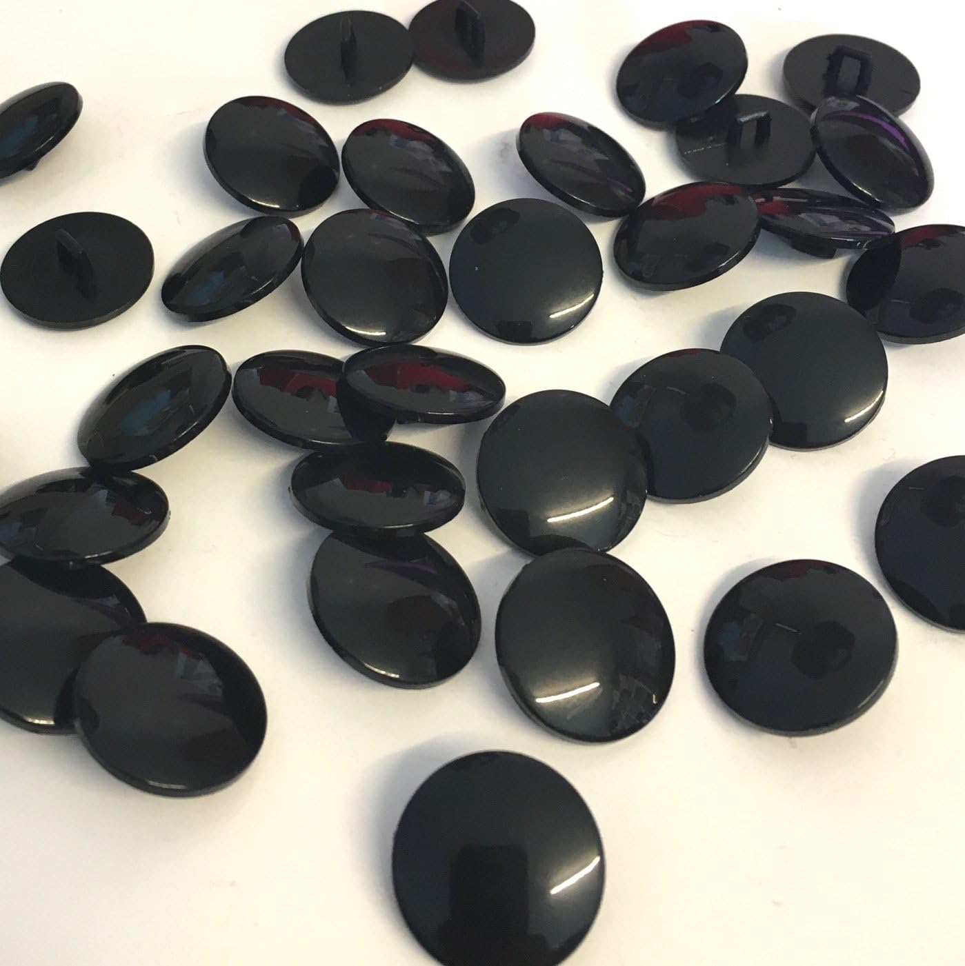 Pack of 10, 19mm round shiny black shank buttons Amazon.co.uk Kitchen