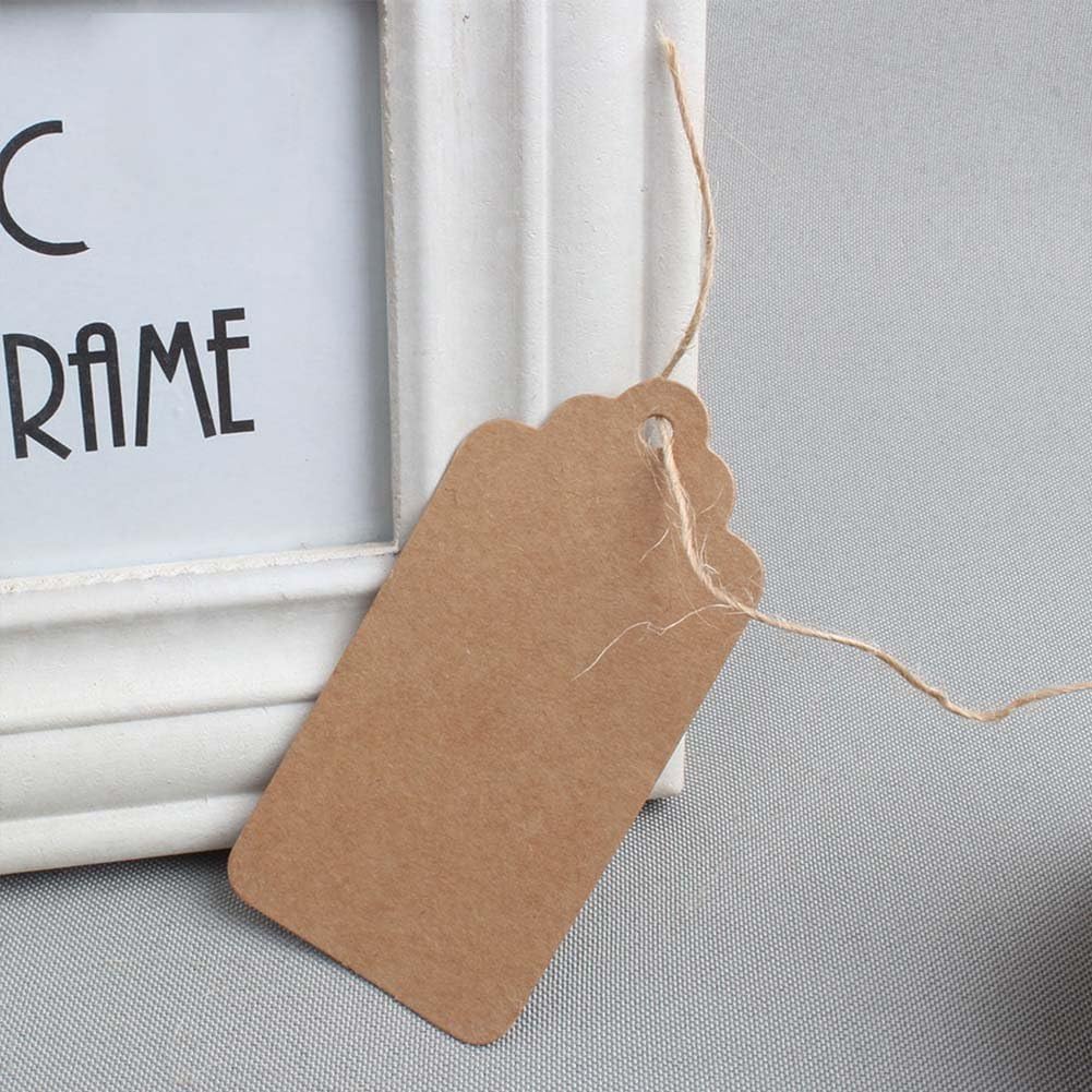 100pcs Kraft Paper Gift Tags with Free 100 Root Natural Jute Twine(Water Ripple): Arts, Crafts & Sewing