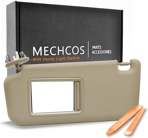 Amazon Mechcos サンバイザー トヨタ Rav4 06 13 ベージュ 左運転席側 サンルーフとライト付き サンバイザー 車 バイク