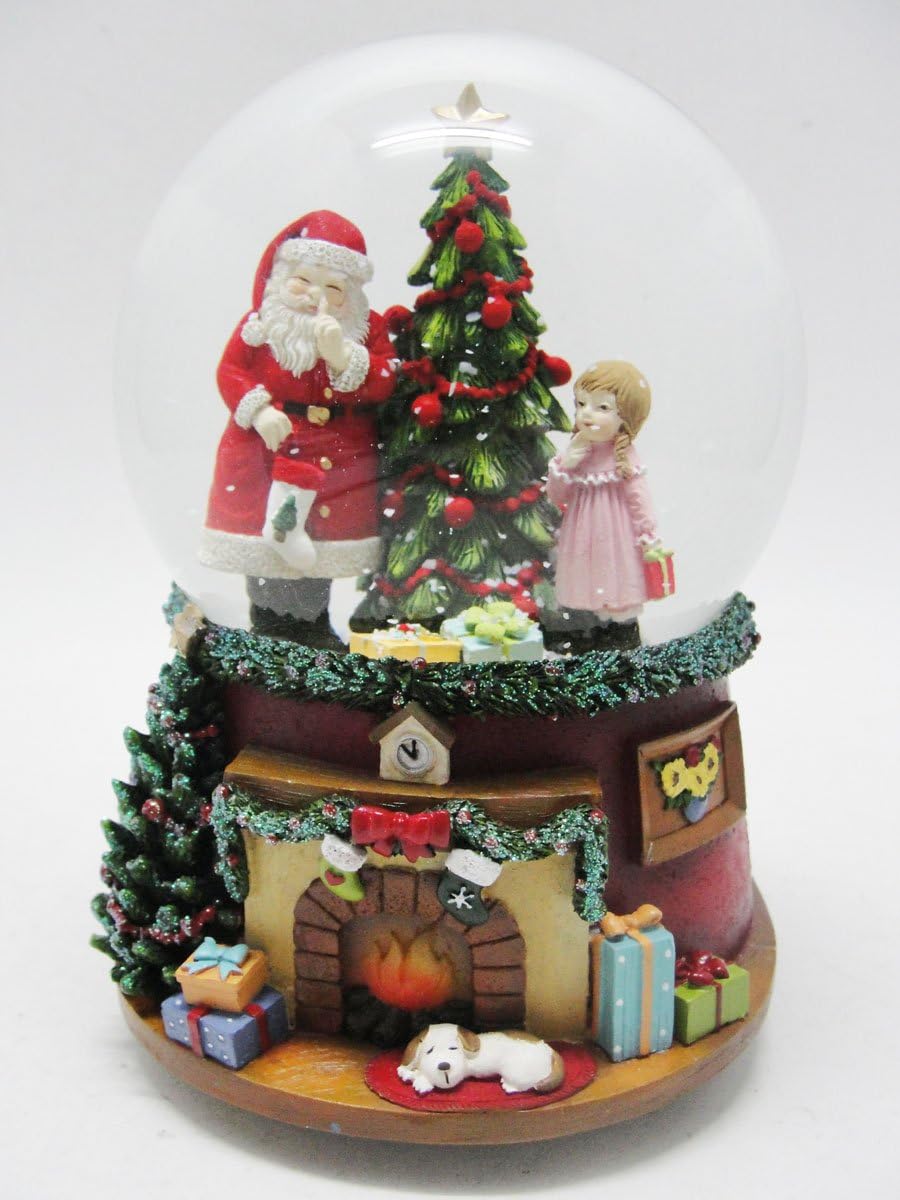 Albero Di Natale Amazon.Palla Di Neve Babbo Natale Ragazza All Albero Di Natale Amazon It Casa E Cucina