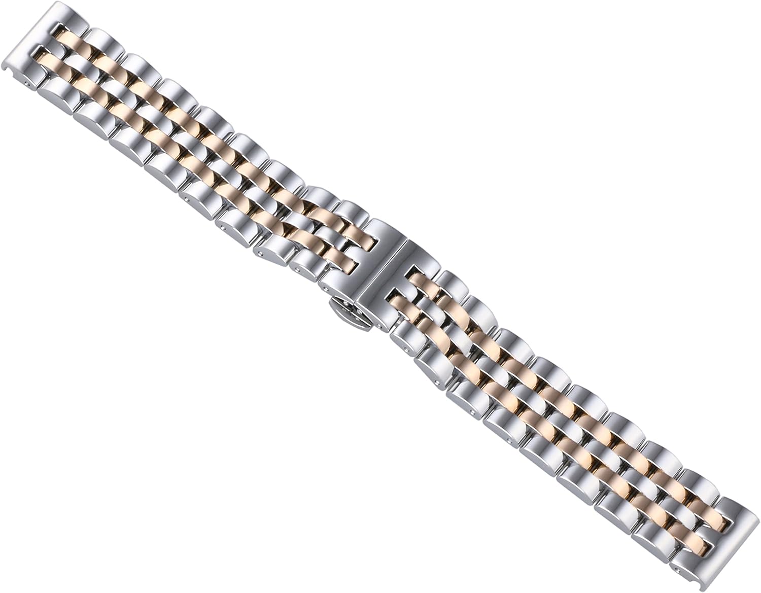 18mm Jubilee Style Luxury Two Tone Silver/Rose gold Watch Bands Straps