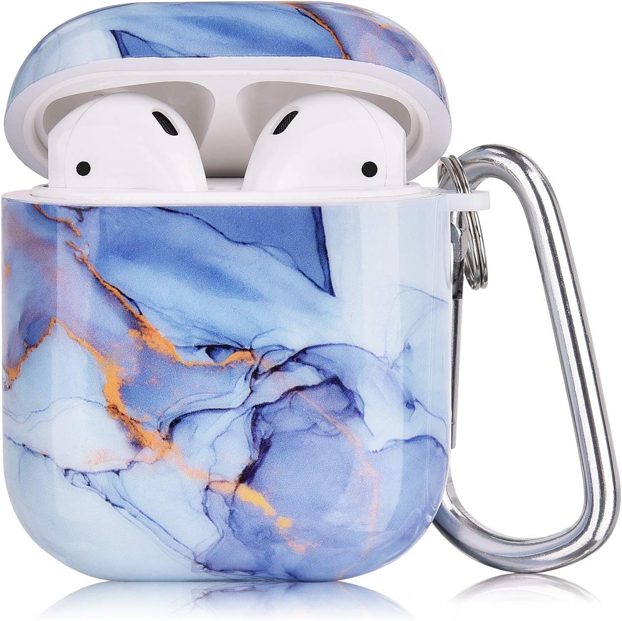 QINGQING Compatible with Airpods Case, 3 in 1 Cute Marble