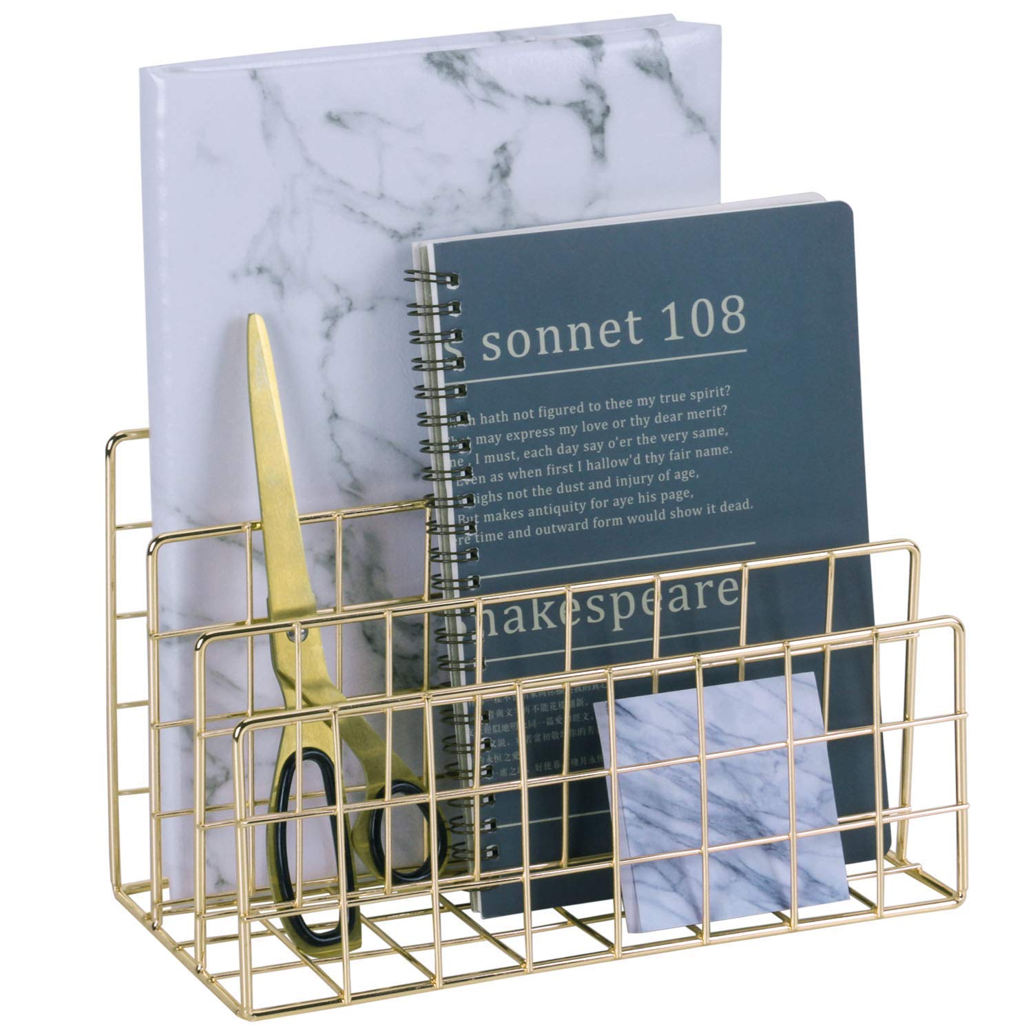 Best Wood And Brass Desk Organizer