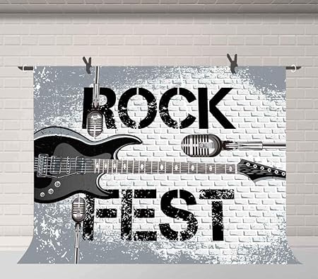 Amazon Hd 7x5ftロック音楽写真の背景ロックフェストレンガの壁の背景音楽パーティーの写真ブースyoutube背景スタジオ小道具bjqqfu117 バックペーパー 背景布 通販