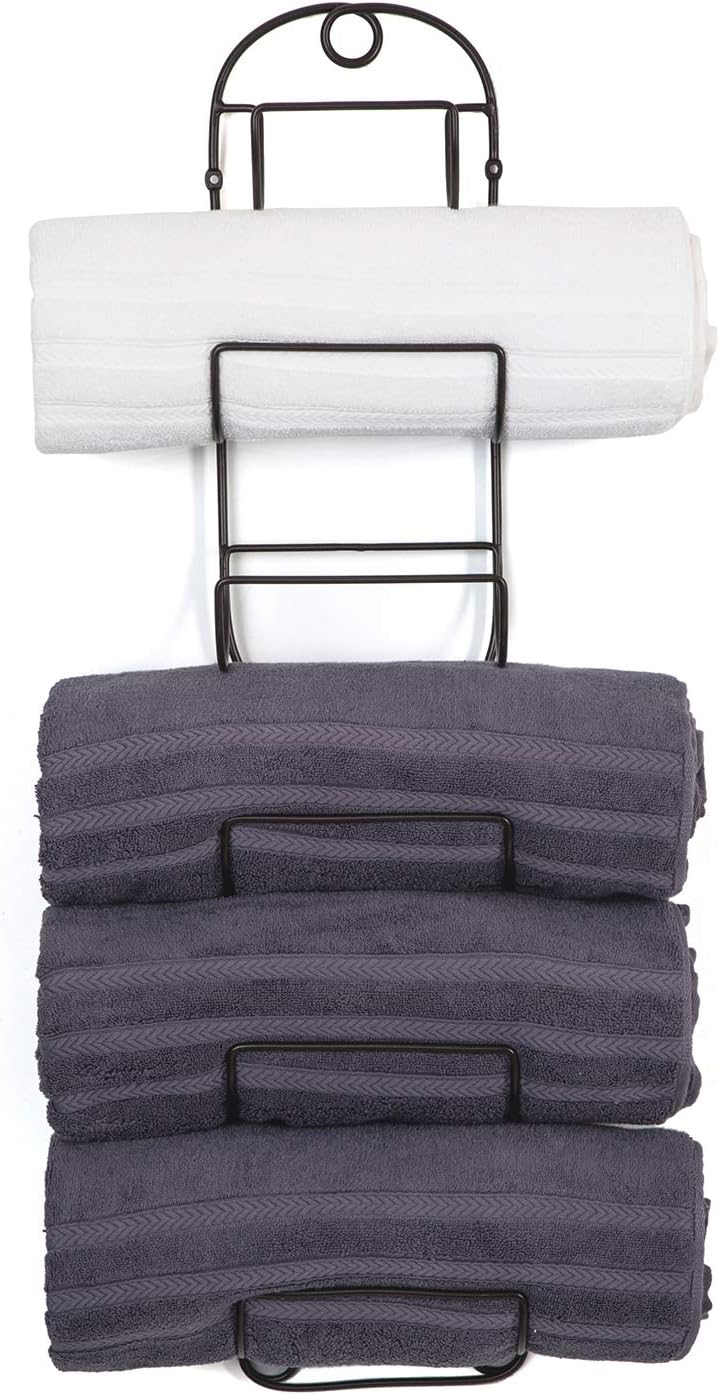 SODUKU Towel Rack Wall Mounted Metal Wine Rack Towel Shelf for Bathroom Bronze: Home & Kitchen