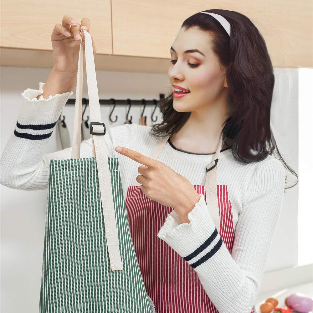 Lot-Yes Waterproof Apron with Pocket,Two Owels Stitched,Adjustable Design of The Strap for Women, Men Kitchen, Home, Cooking (Red)